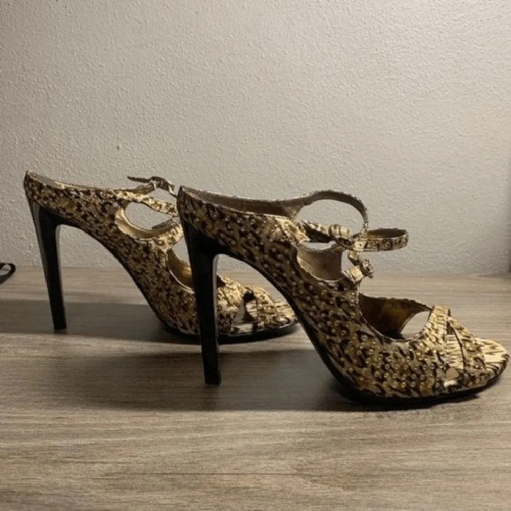 CARLOS SANTANA Leopard Print Rhinestone Stiletto Heels, Size‎ 6